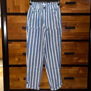 Straight leg striped pants